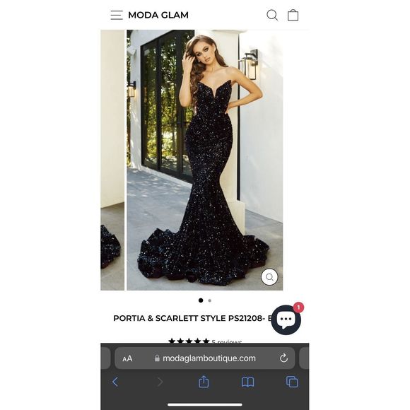 Black moda glam boutique  Size 4 Mermaid dress - Picture 1 of 1